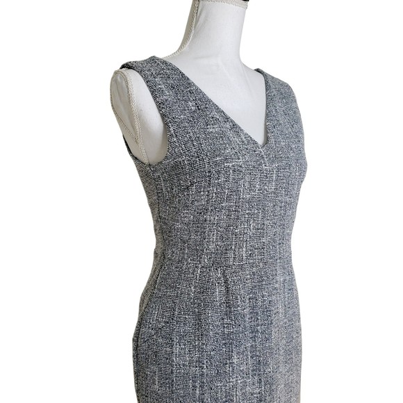 Banana Republic Sleeveless V-Neck Lined Tweed Sheath Petite Womens Dress Size 4P - Picture 3 of 9
